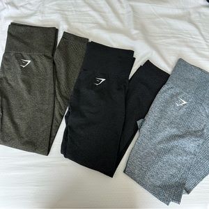 Gymshark Vital Seamless (V1) Leggings Small - black, olive, blue grey